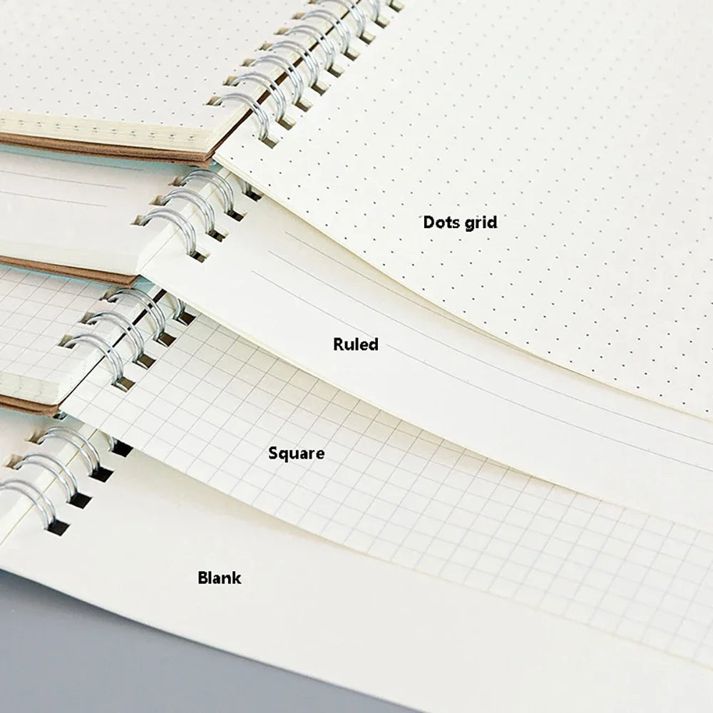 Carnet à Spirale Kraft – A4, A5 ou A6 – Ligné, Pointillés, Grille ou Blanc – Papier 80g