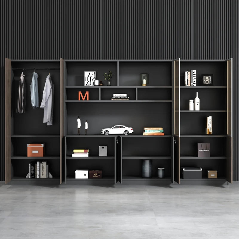 Bibliothèque de Bureau Modulable avec LED et Tiroirs – 7 Tailles, 0,8 m à 3,2 m