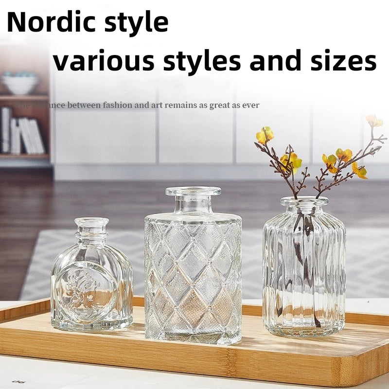 Vase en Verre Sculpté Fait Main – Pot Hydroponique Décoratif Style Gothique