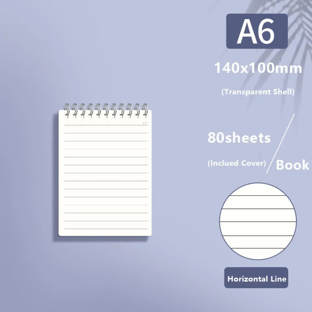 Cahier à Spirale Épaissi A4/A5/A6/B5 – Ligné, Quadrillé ou Vierge, Flip-Over