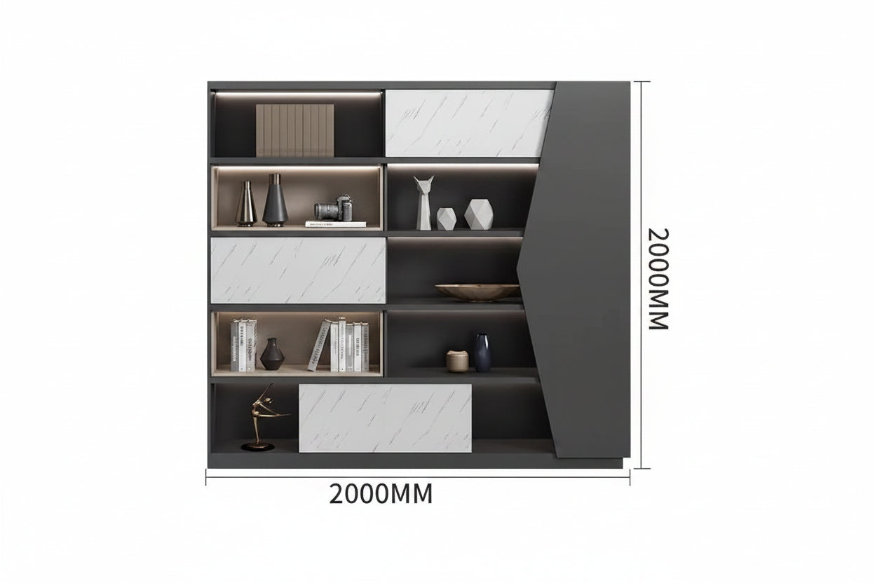 Armoire de Bureau avec Serrure – Bibliothèque Bois Moderne, 5 Niveaux, 15 Modèles