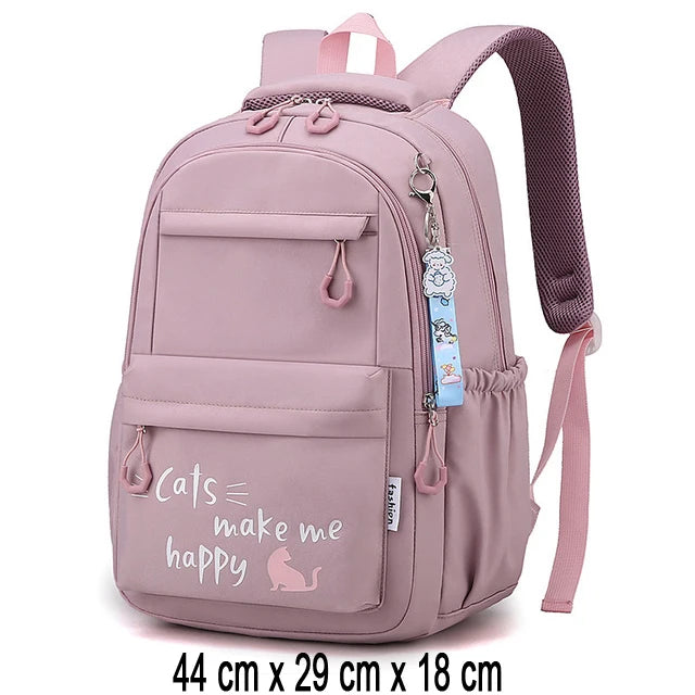 Sac à Dos Scolaire – Grande Capacité, Nylon Léger, Fille & Mixte