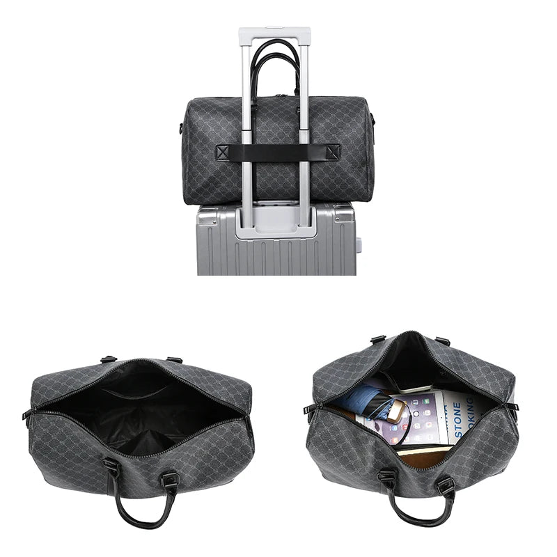 Sac de Voyage Homme Noir – Grande Capacité, Cuir PU, Business & Week-end