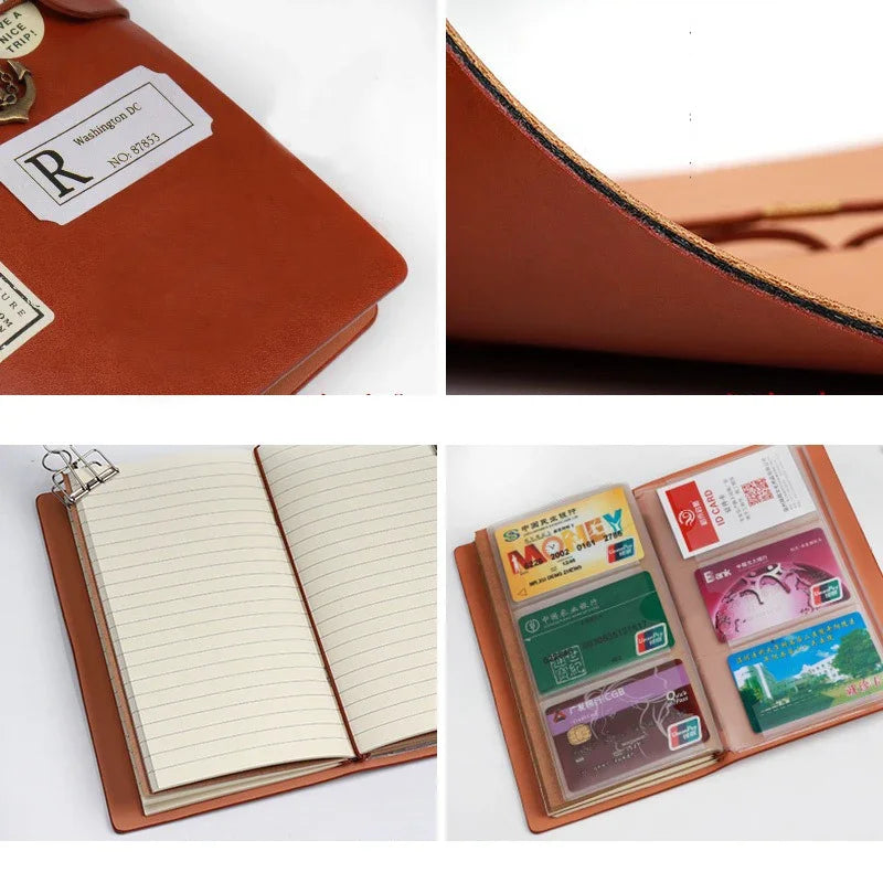 Carnet A6 Cuir Rétro à Sangle – Feuilles Mobiles – Journal de Voyage – 5 Coloris