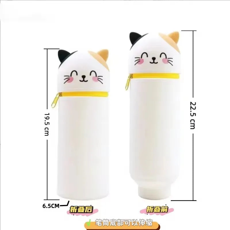 Trousse Télescopique en Silicone – Animaux Mignons, Grande Capacité, 15 Designs