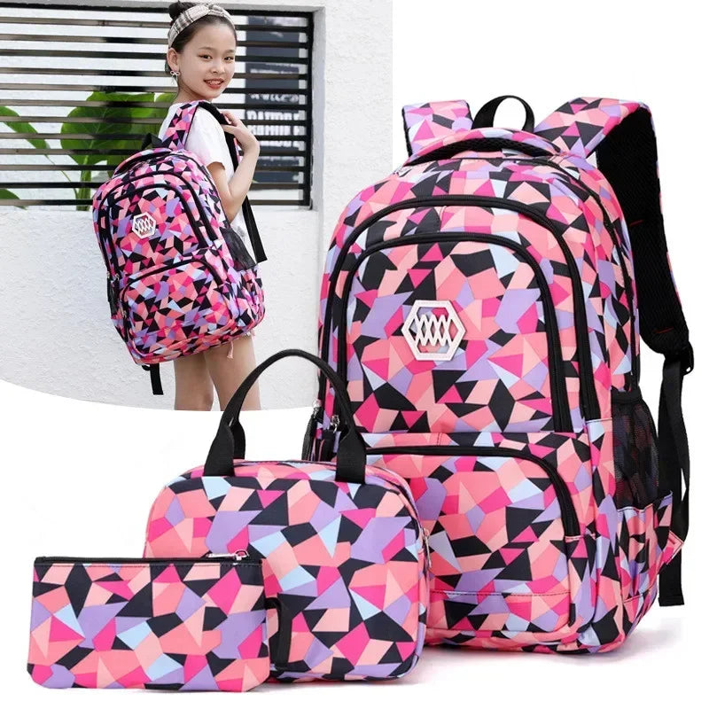 Cartable Scolaire Grande Capacité – Nylon, Taille S & L, 5 Coloris, Ado Fille & Garçon