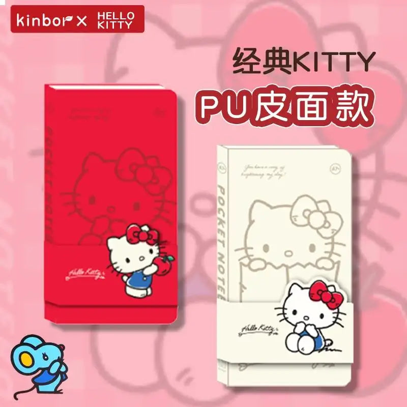 Carnet Pocket A7 Kinbor x Sanrio – Hello Kitty & BB Series, Quadrillé/Vierge, Journal Portable