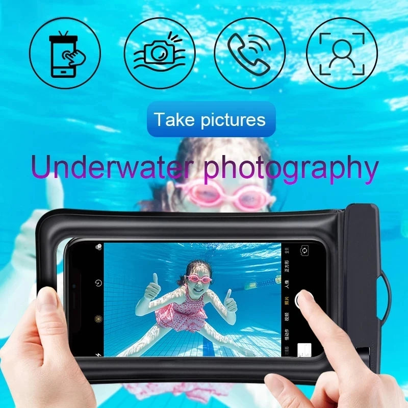 Pochette Étanche Flottante Téléphone IP68 – Airbag Anti-Noyade, Natation Plage Kayak