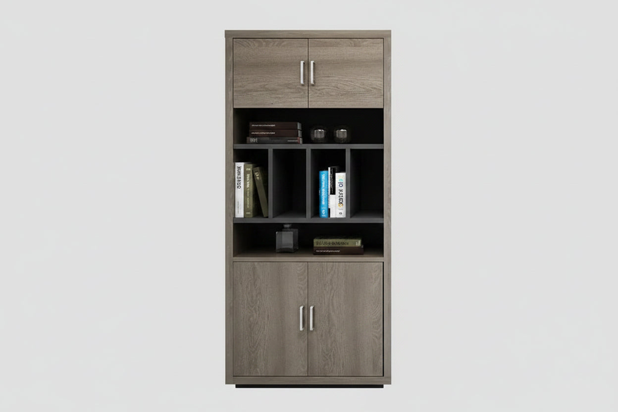 Bibliothèque de Bureau Modulable avec LED et Tiroirs – 7 Tailles, 0,8 m à 3,2 m