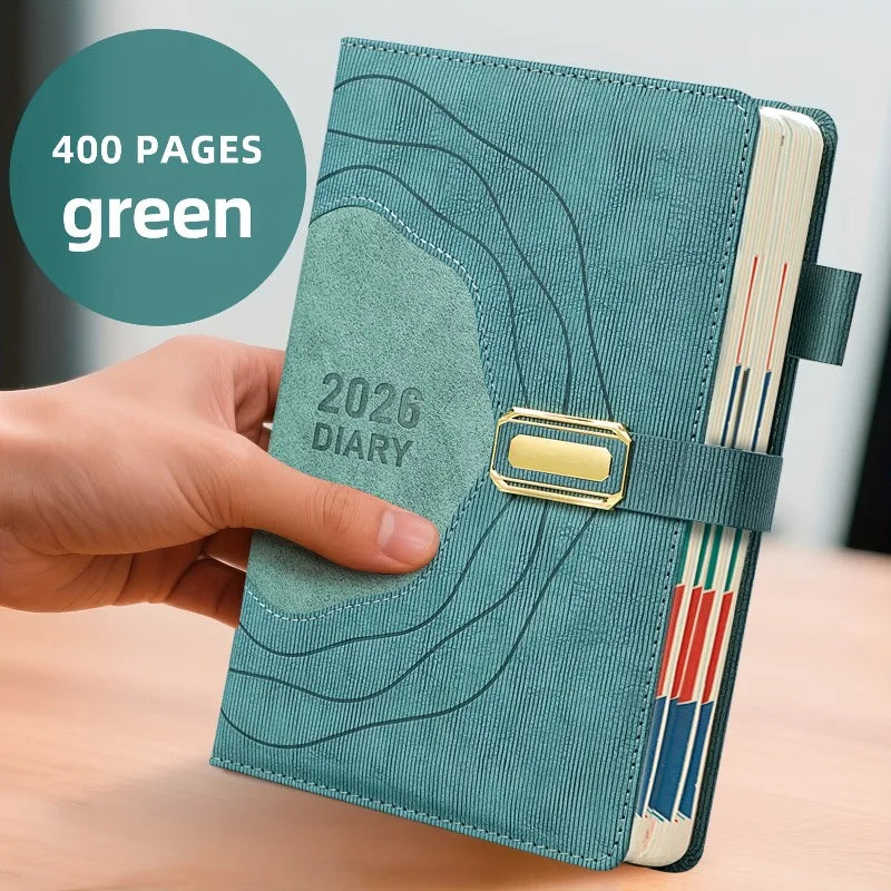 Agenda Planificateur 2026 – Couverture Rigide, Vue Quotidienne – 4 Coloris