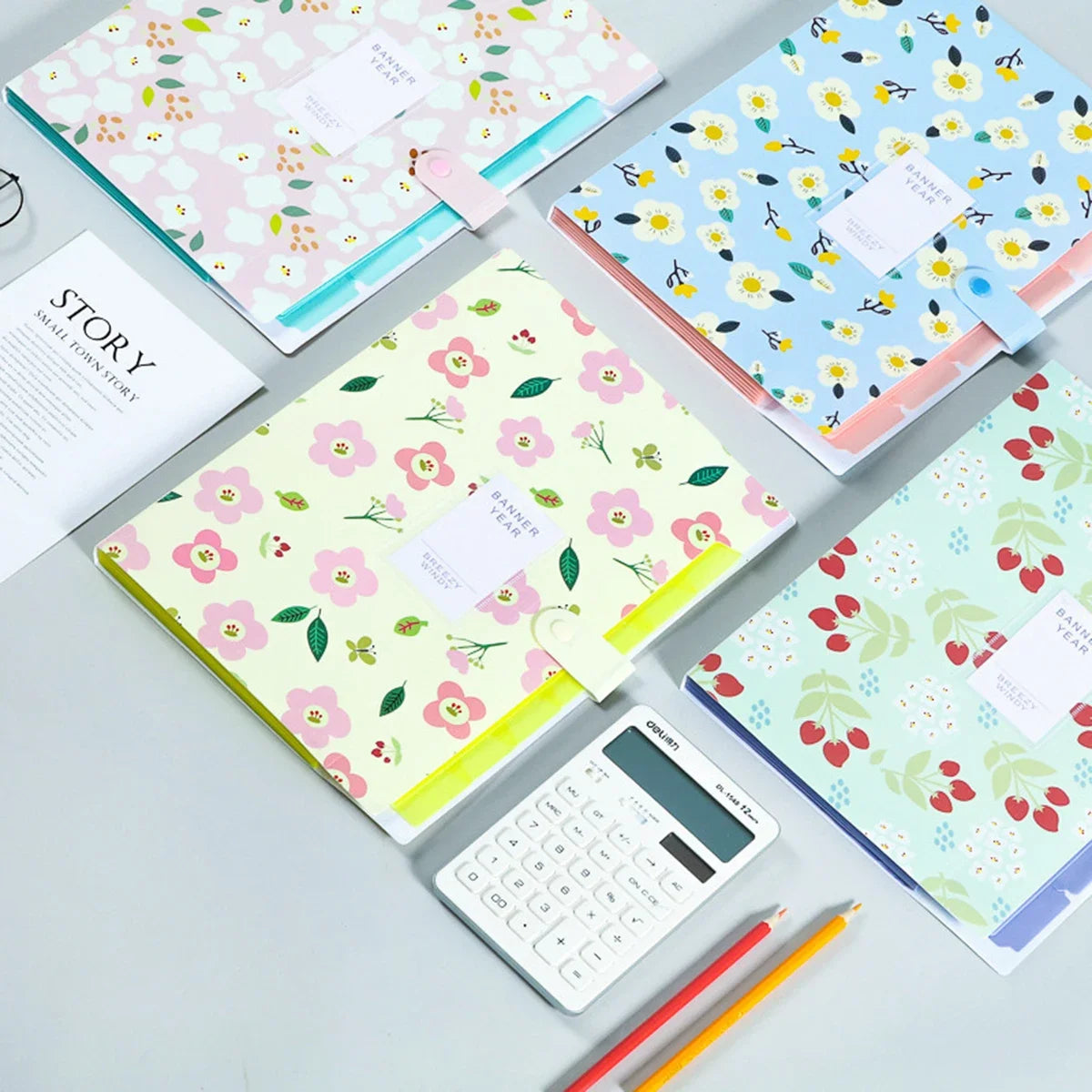 Pochette Document A4 – Bouton-Pression, Organiseur Bureau & École, 14 Coloris