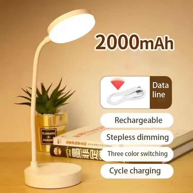 Lampe de Bureau LED Flexible Rechargeable – Col de Cygne, 3 Modes de Couleur