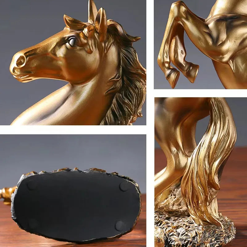 Statue Cheval de la Victoire en Résine – Figurine Décorative Style Européen