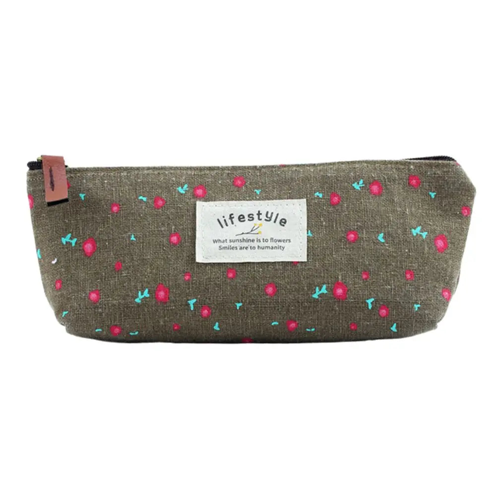 Trousse en Canvas – Pochette Zippée École & Maquillage, 4 Coloris