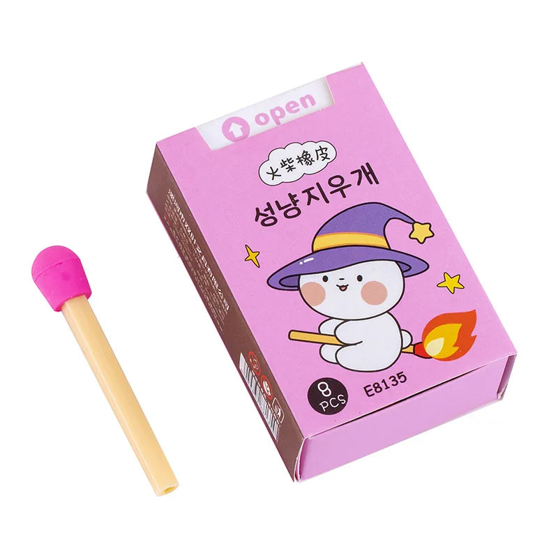 Gomme Kawaii Boîte d’Allumettes – Modèle Surprise, Cadeau Original Papeterie