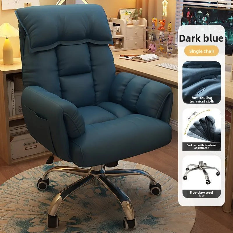 Chaise de Bureau Confortable avec Accoudoirs et Repose-pieds – Inclinable, Hauteur Réglable, 12 Coloris