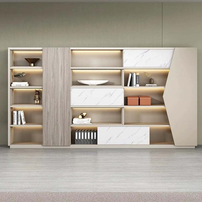 Armoire de Bureau avec Serrure – Bibliothèque Bois Moderne, 5 Niveaux, 15 Modèles