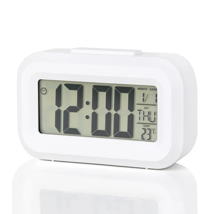 Réveil Digital LED – Horloge Électronique Rétroéclairée, Snooze, Calendrier, Bureau & Maison, 5 Coloris