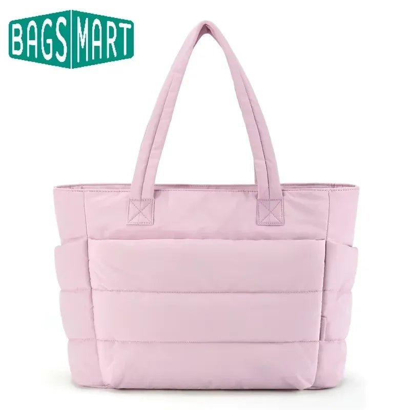 Sac Fourre-Tout BAGSMART Femme – Cabas Matelassé 20L, Travail Voyage École