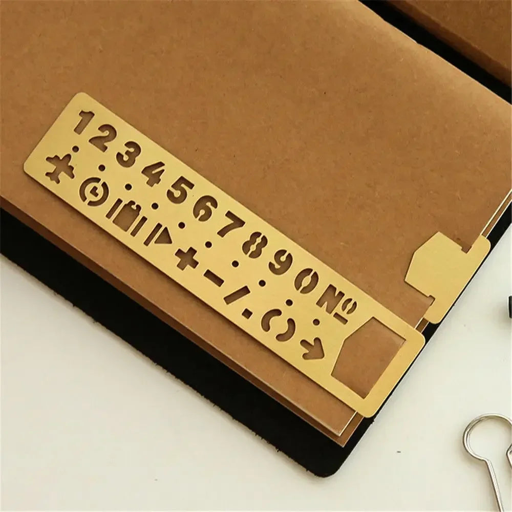 Règle Pochoir Métal – Lettres, Chiffres & Motifs, Marque-Page, Dessin & Peinture