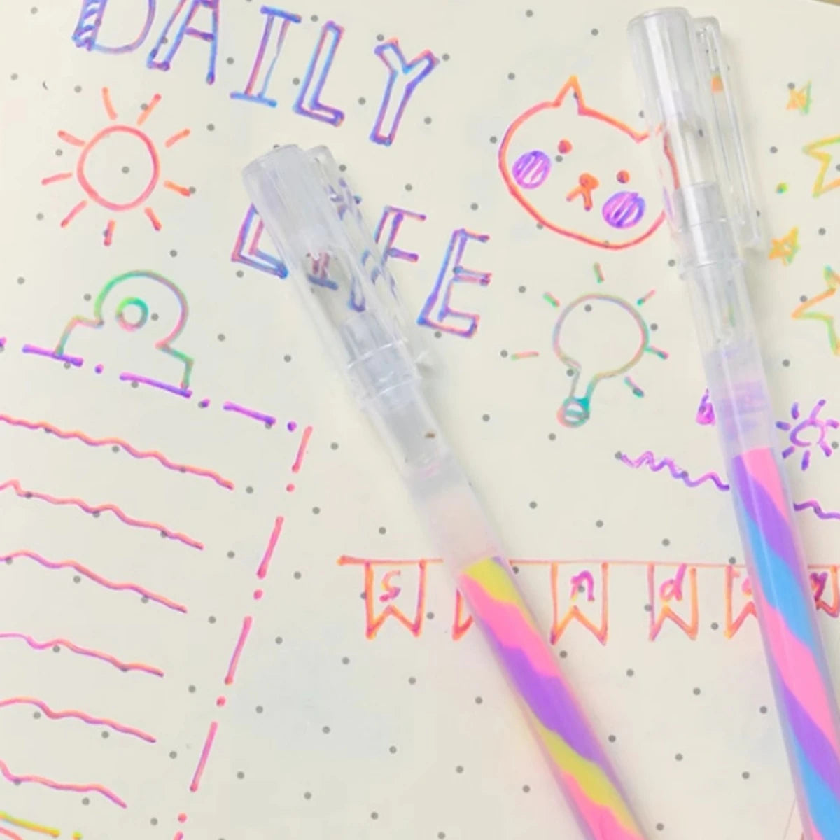 Set 8 Surligneurs Gel Paillетés – Pointe Fine 1,2 mm – Journal Créatif & DIY – 3 Assortiments