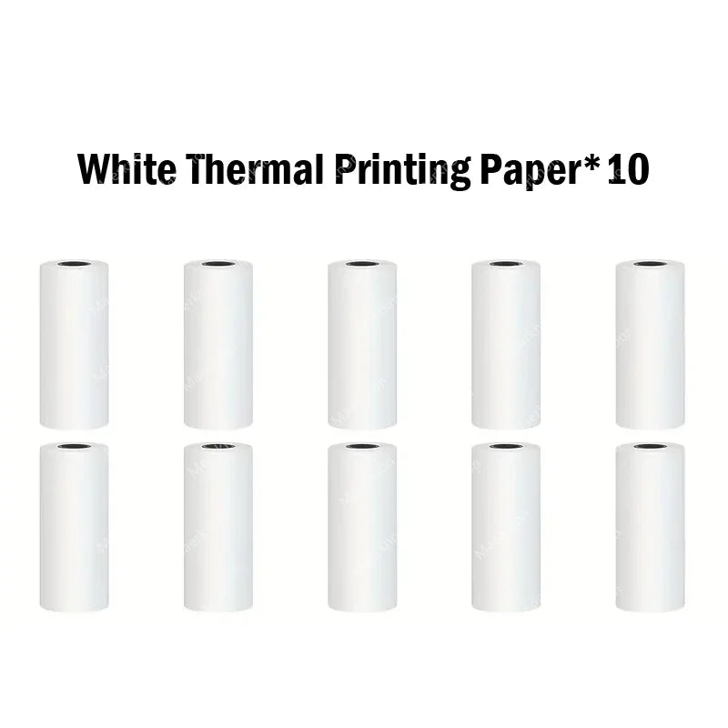 Rouleaux Papier Mini Imprimante Thermique – Lot de 10, 57mm, Autocollant ou Blanc