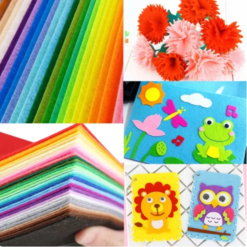 Feuilles de Feutrine Multicolores – Lot de 40 (6 tailles disponibles)