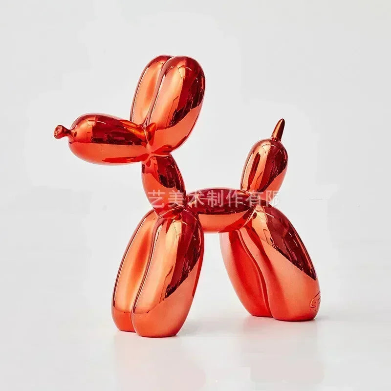 Sculpture Chien Ballon en Résine – Figurine Décorative Style Nordique