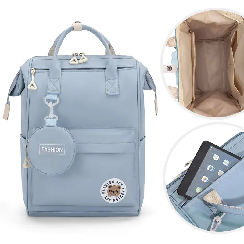 Sac à Dos Style K-Pop Preppy – Grande Capacité, Lycée & Fac, Fille, 5 Coloris