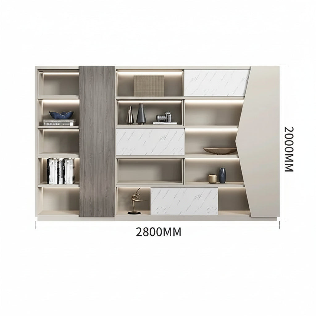 Armoire de Bureau avec Serrure – Bibliothèque Bois Moderne, 5 Niveaux, 15 Modèles