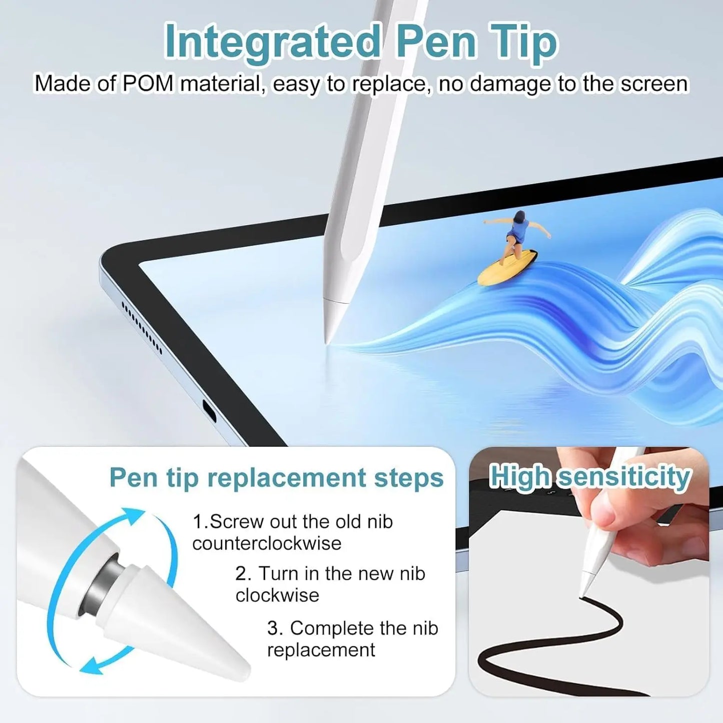 Stylet Tactile Rechargeable – Switch Tactile – Compatible Android & iOS – 5 Coloris
