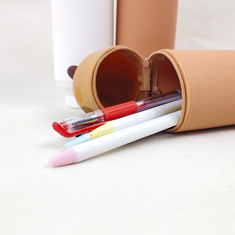 Trousse Télescopique en Silicone – Animaux Mignons, Grande Capacité, 15 Designs