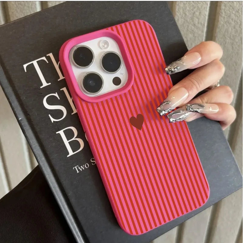 Coque Kawaii Motif Cœur pour iPhone – Mignonne & Tendance, Compatible iPhone 11 à 17 Pro Max, 5 Motifs