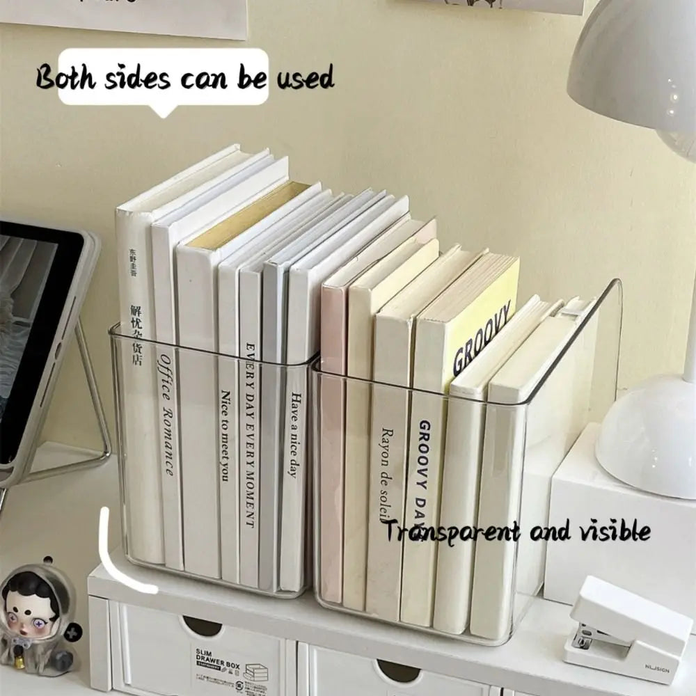 Porte-Livres Transparent Acrylique – Organisateur Bureau en U, Modulable, Maison & Bureau