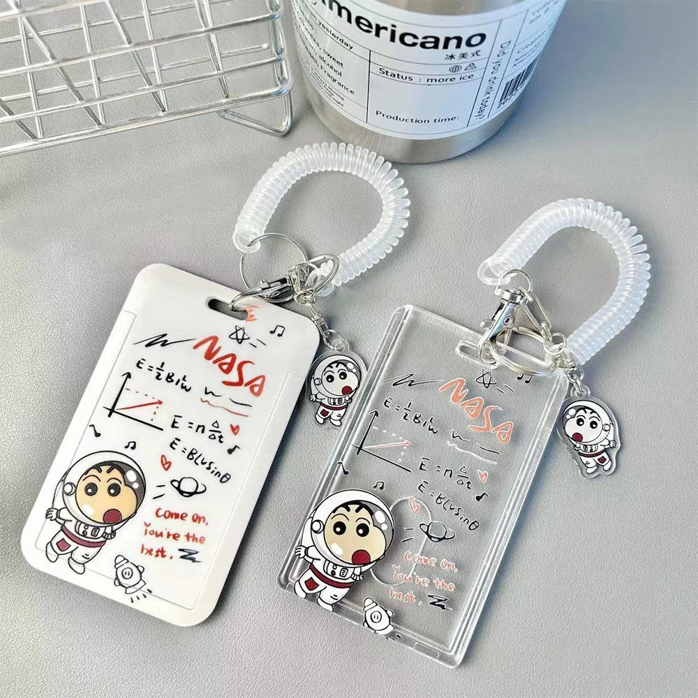 Porte-Carte Coulissant Kawaii – Style Anime – Carte de Bus, Cantine & Badge – 4 Modèles
