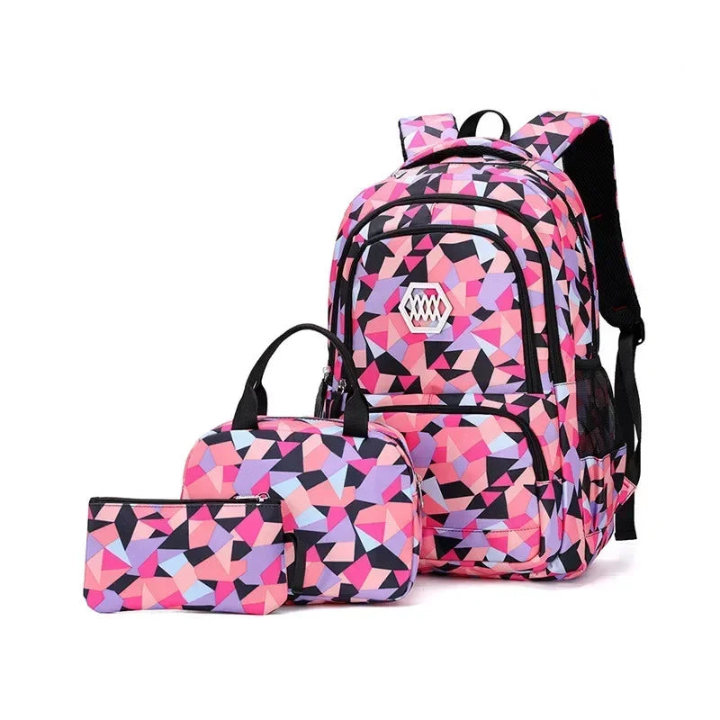 Cartable Scolaire Grande Capacité – Nylon, Taille S & L, 5 Coloris, Ado Fille & Garçon