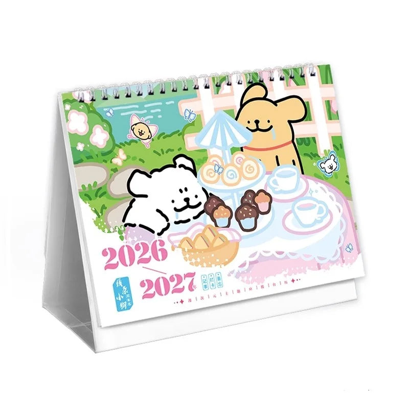 Calendrier de Bureau 2026-2027 – Chiots Maltais Adorables