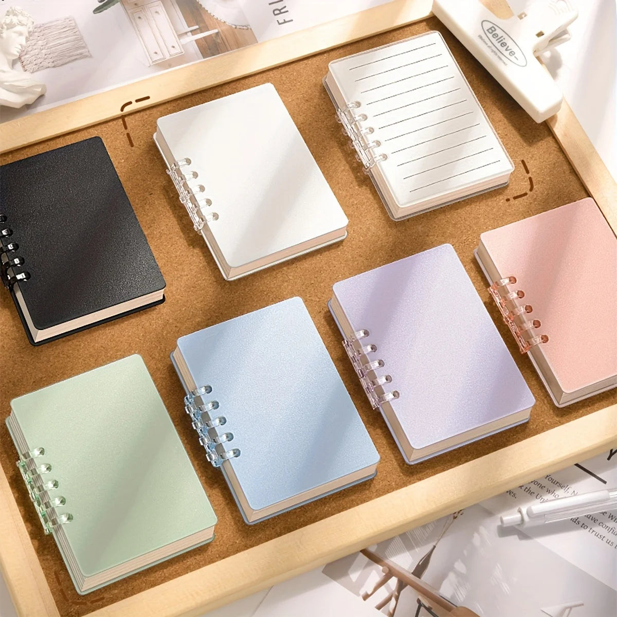Bloc-Notes Pocket A7 à Feuilles Volantes – 80 Feuilles, Style Rétro Arc-en-Ciel – 6 Couleurs