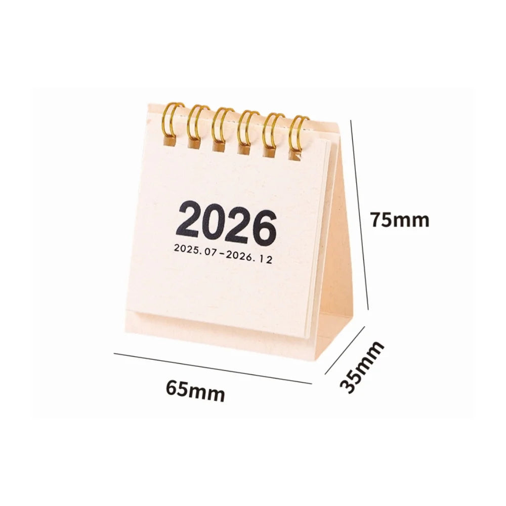 Calendrier de Bureau 2026 – Spirale Métal, Format S ou L, 14 Coloris