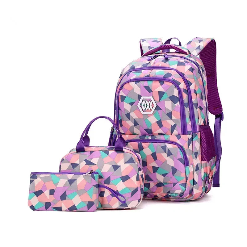 Cartable Scolaire Grande Capacité – Nylon, Taille S & L, 5 Coloris, Ado Fille & Garçon