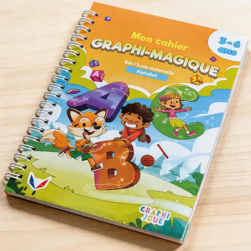 Cahier Pratique de l’Alphabet Français – Écriture Cursive Groove – Activités Enfants Débutants