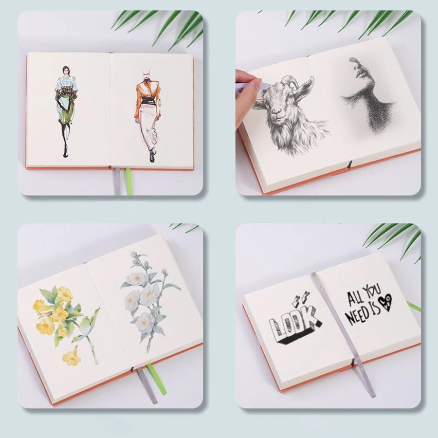 Cahier en Cuir Souple A6 – 720 Pages Blanches – Ultra Épais – Dessin & Écriture – 4 Coloris