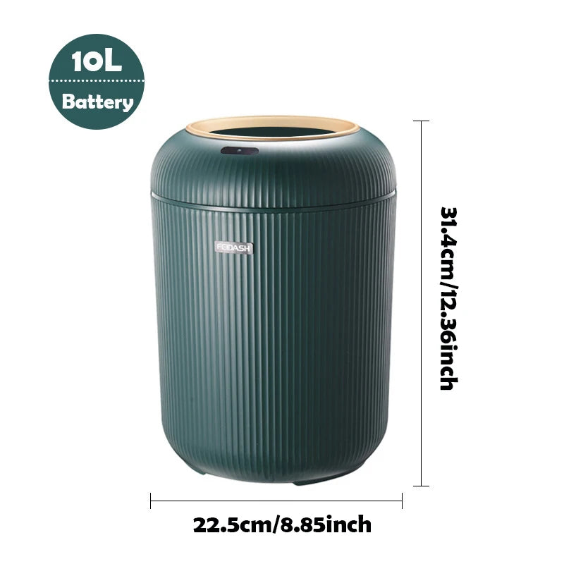 Poubelle Automatique 10L avec Capteur Infrarouge – Ouverture Sans Contact, Bureau & Maison, 5 Coloris