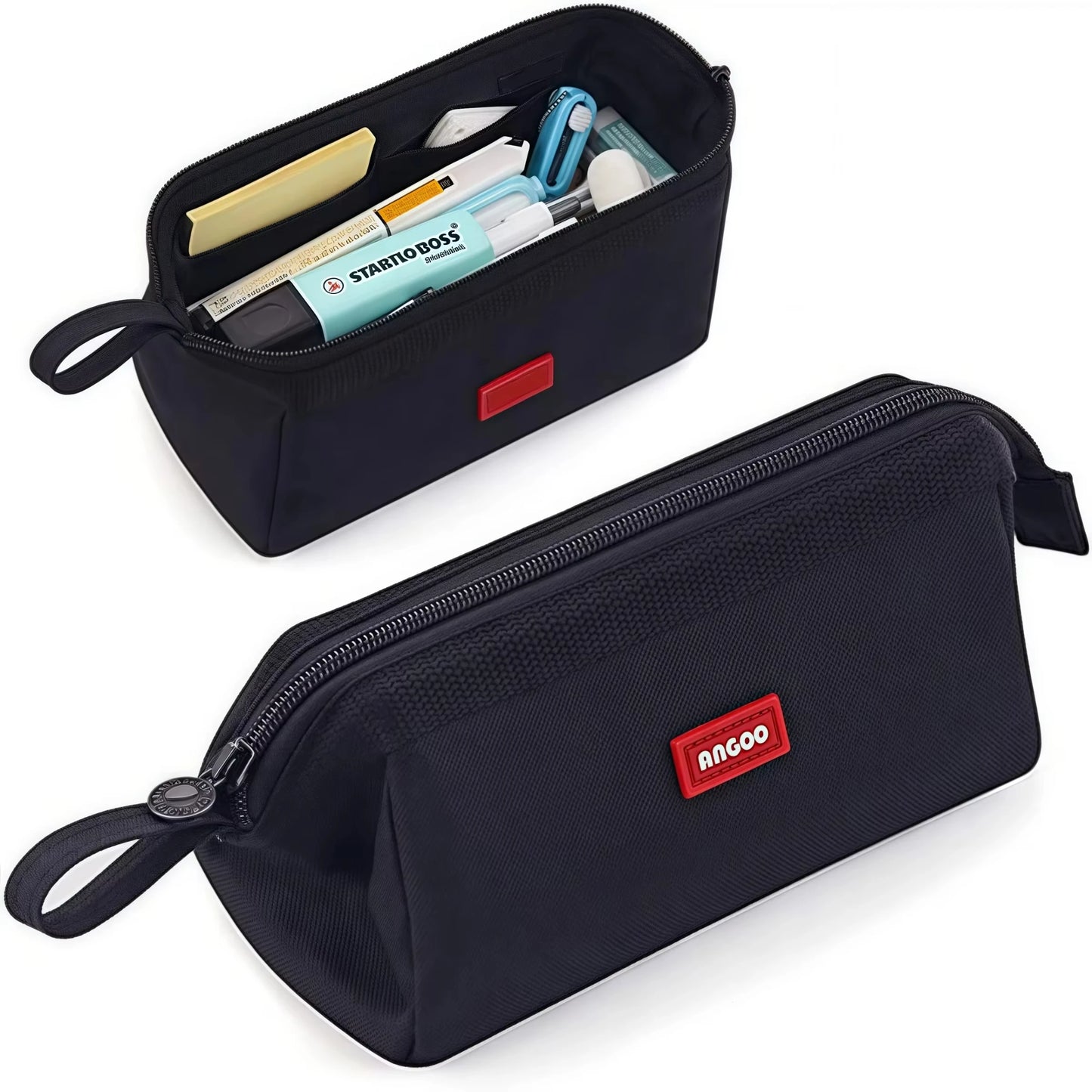 Trousse à Crayons Grande Capacité avec Porte-Étiquette – Style Minimaliste, 7 Couleurs