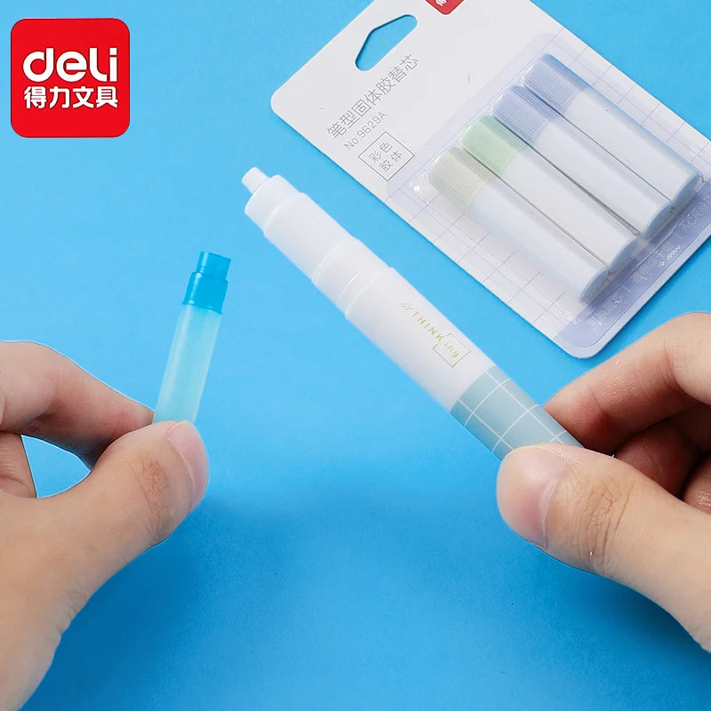 Bâton de Colle Solide Rechargeable Deli – Séchage Rapide, Fort Adhésif, Non Toxique, École & Bureau