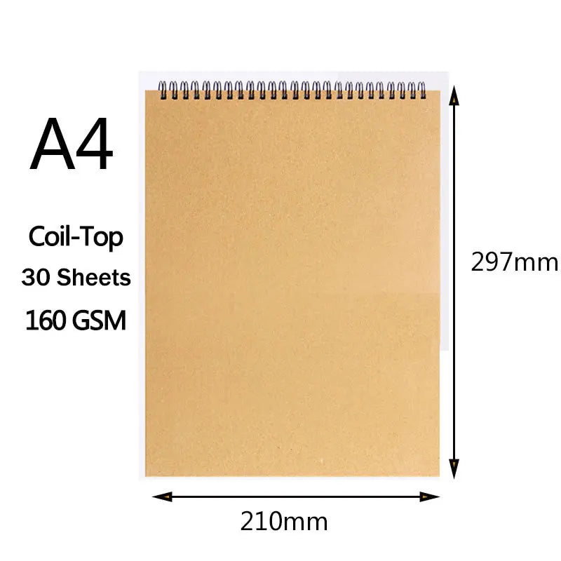 Sketchbook Professionnel – Papier 160 GSM – Carnet Spirale Aquarelle & Dessin – A5, A6 ou A4