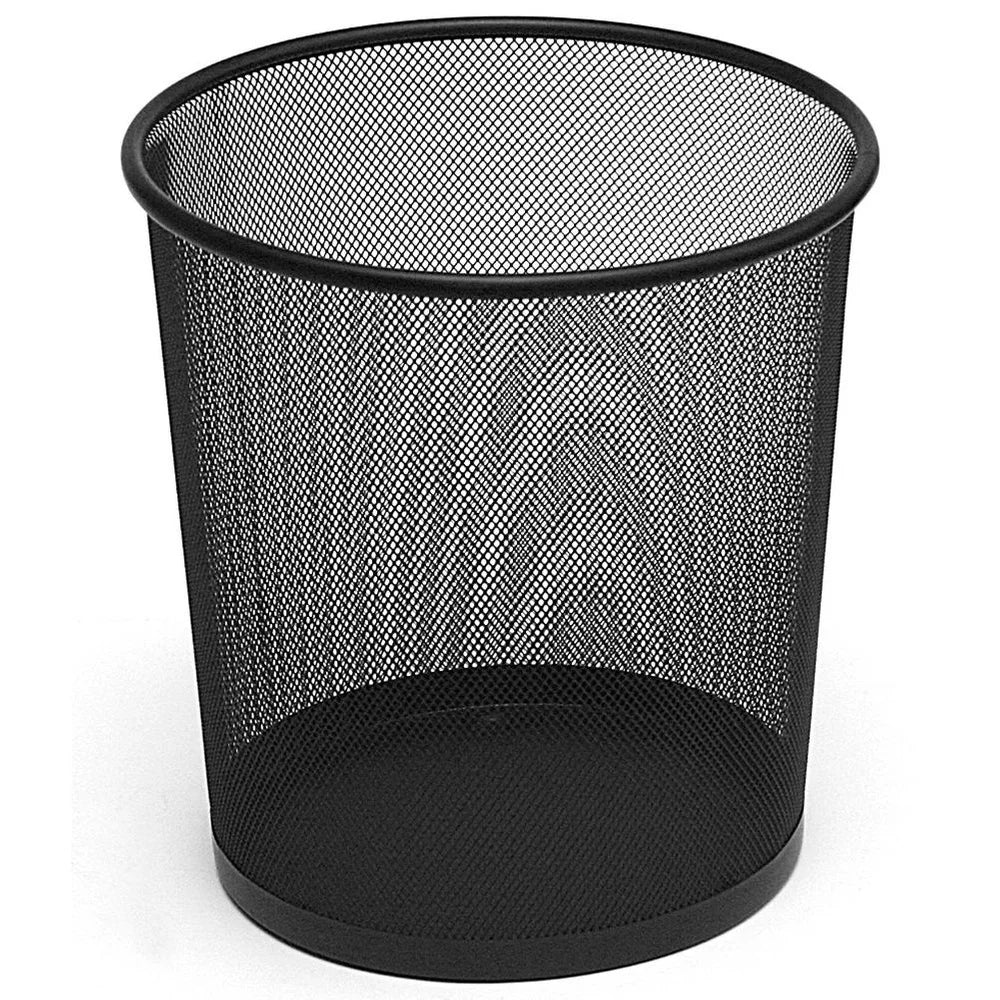 Corbeille à Papier en Métal Maille – Bureau Design Noir 26x28 cm
