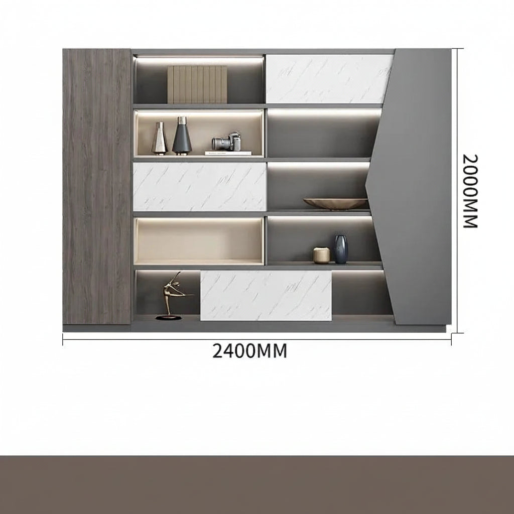 Armoire de Bureau avec Serrure – Bibliothèque Bois Moderne, 5 Niveaux, 15 Modèles