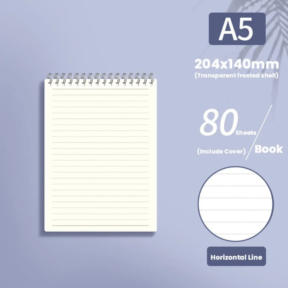 Cahier à Spirale Épaissi A4/A5/A6/B5 – Ligné, Quadrillé ou Vierge, Flip-Over