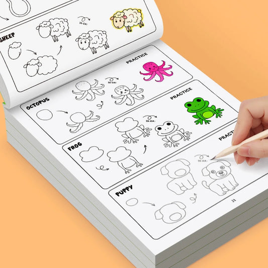Livre de Dessin Étape par Étape – Comment Dessiner des Animaux – Enfants & Débutants
